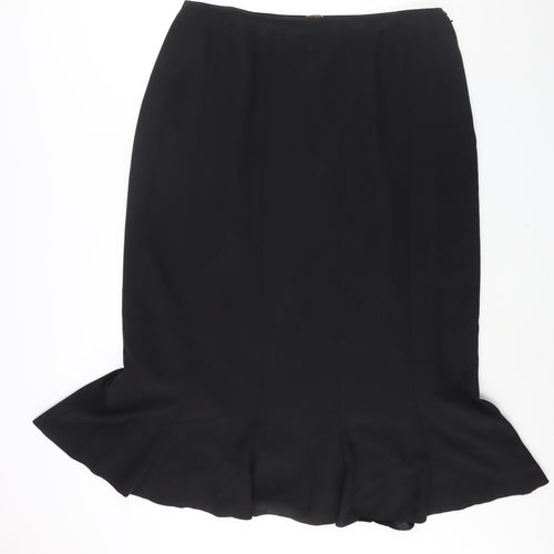 ELVI Womens Black Polyester Trumpet Skirt Size 22 Zip