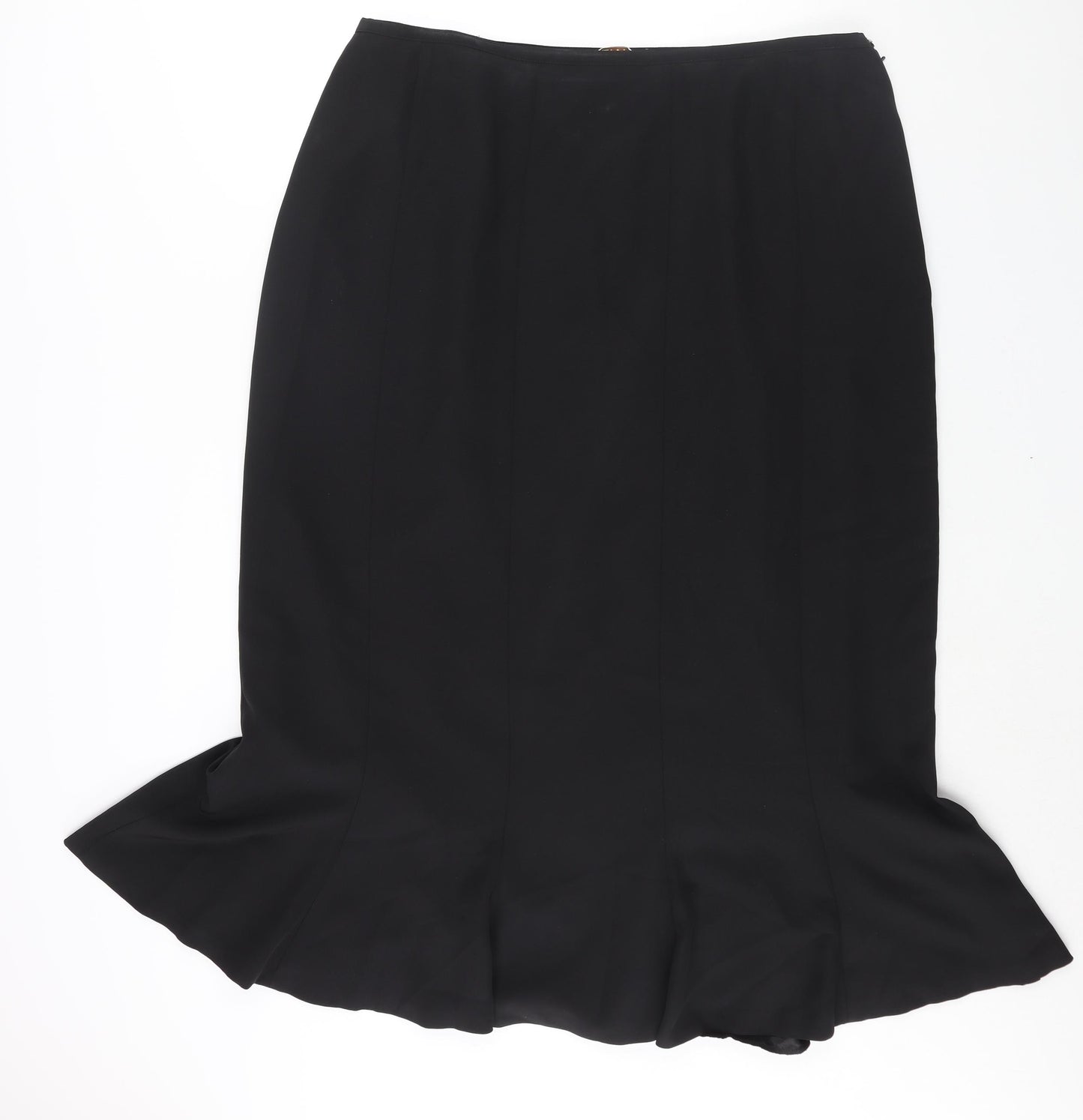 ELVI Womens Black Polyester Trumpet Skirt Size 22 Zip