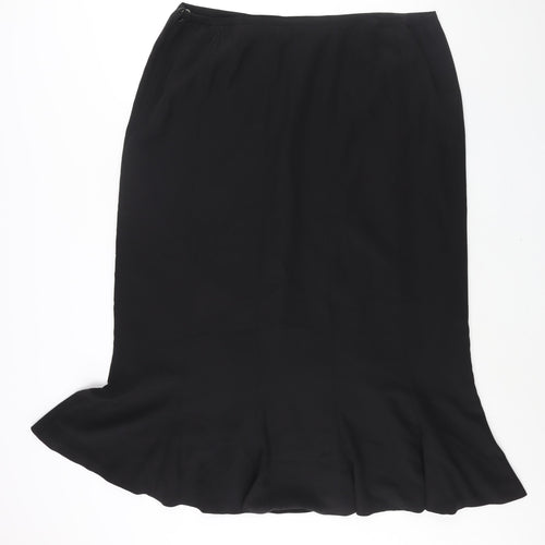 ELVI Womens Black Polyester Trumpet Skirt Size 22 Zip