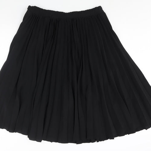 Wallis Womens Black Polyester Pleated Skirt Size 14