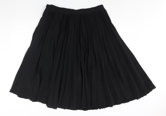 Wallis Womens Black Polyester Pleated Skirt Size 14