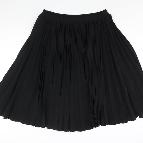 Wallis Womens Black Polyester Pleated Skirt Size 14