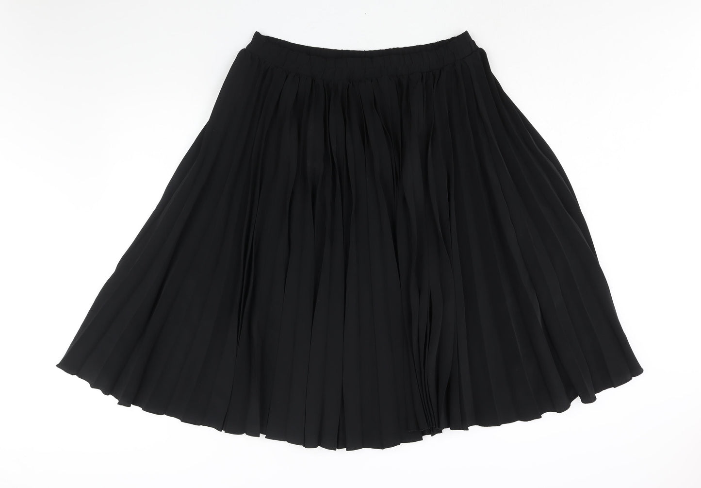 Wallis Womens Black Polyester Pleated Skirt Size 14