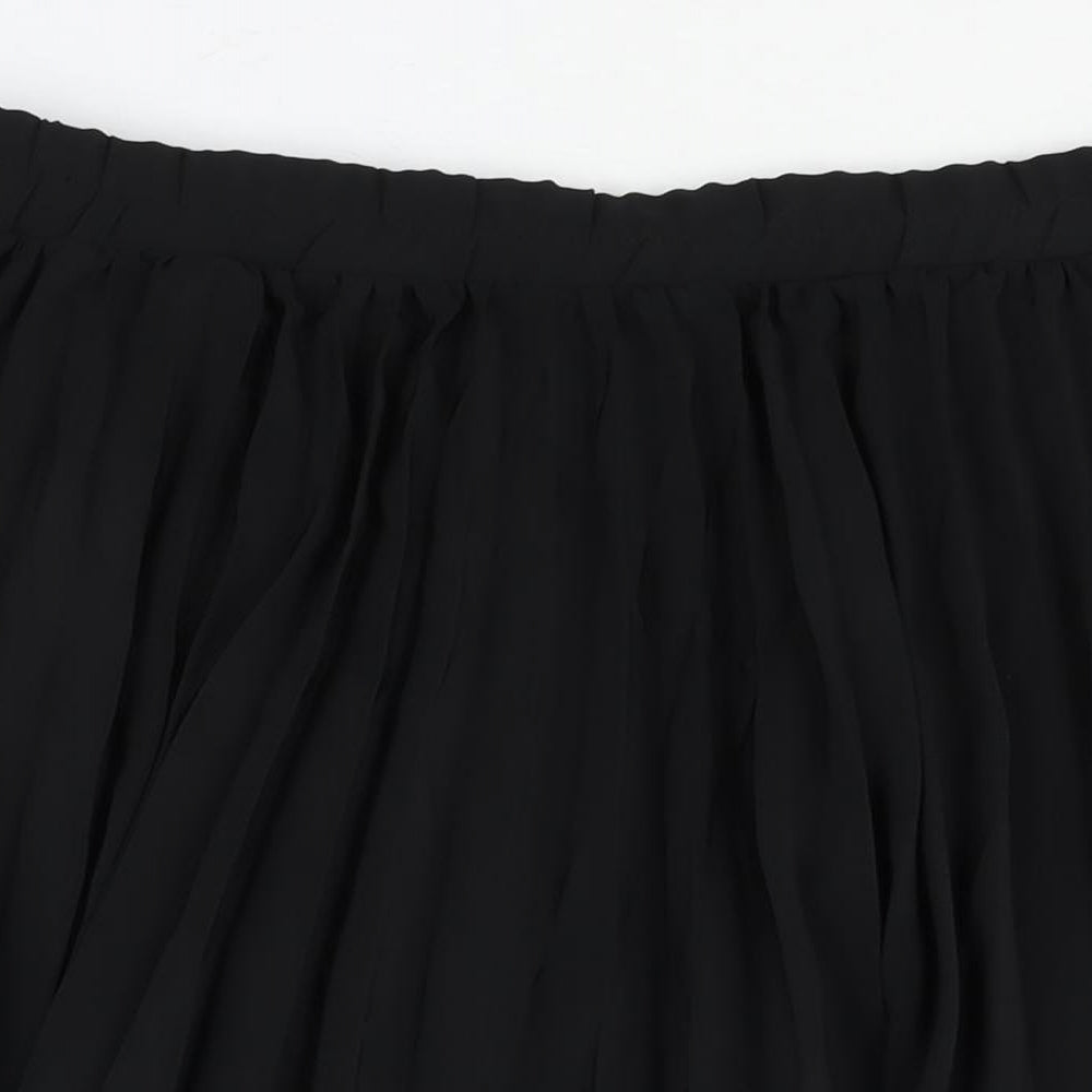 Wallis Womens Black Polyester Pleated Skirt Size 14