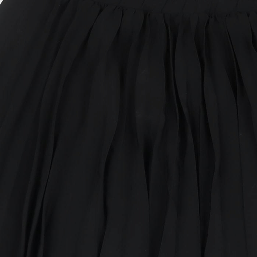 Wallis Womens Black Polyester Pleated Skirt Size 14