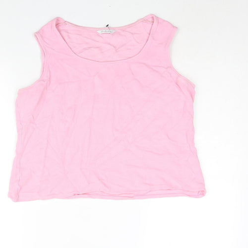 Berkertex Womens Pink Viscose Camisole Blouse Size 18 Round Neck