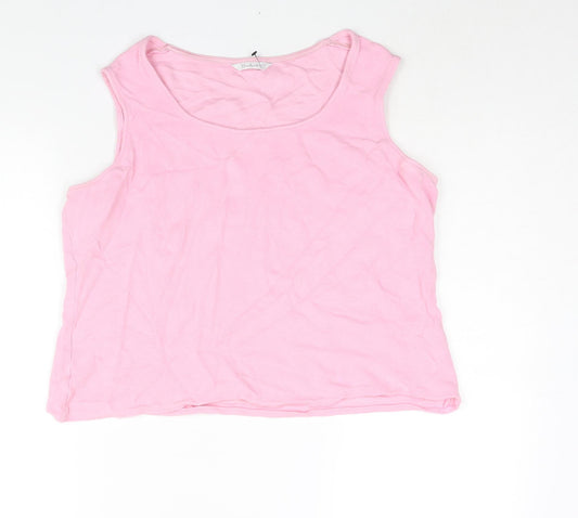 Berkertex Womens Pink Viscose Camisole Blouse Size 18 Round Neck