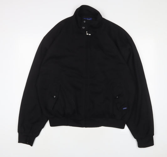 Le shark' Mens Black Jacket Size L Zip - Logo, Embroidered