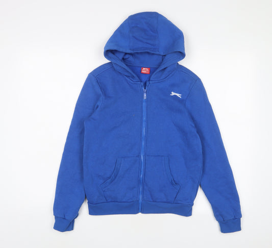 Slazenger Boys Blue Cotton Full Zip Hoodie Size 11-12 Years Zip