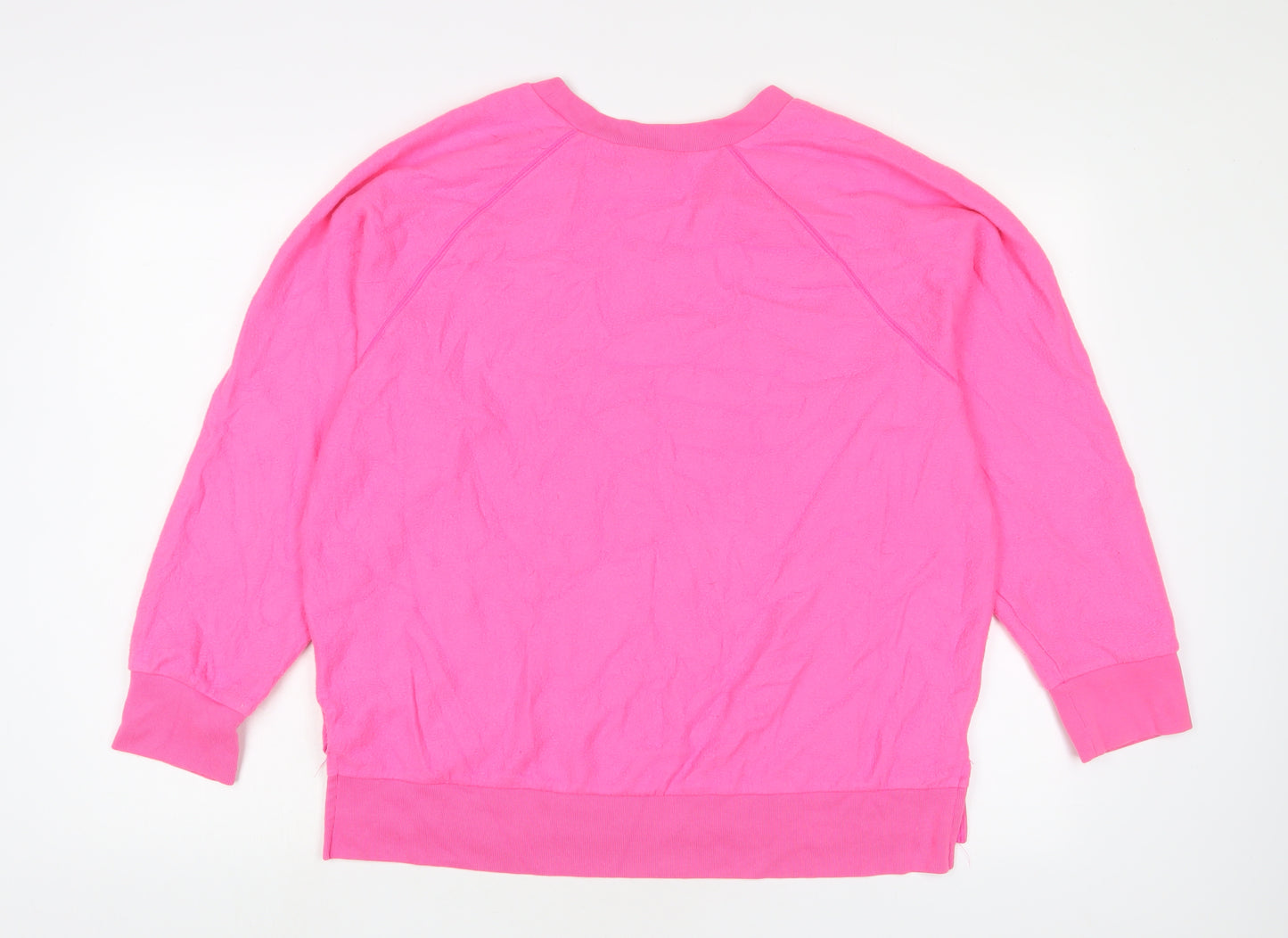 PINK Womens Pink Cotton Pullover Sweatshirt Size M Pullover - Logo, Embroidered