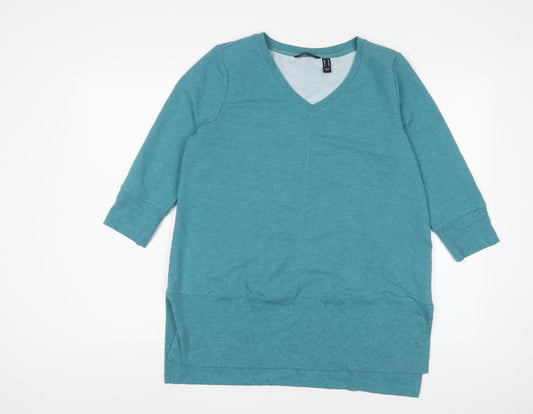 Halston Womens Blue Cotton Pullover Sweatshirt Size M Pullover