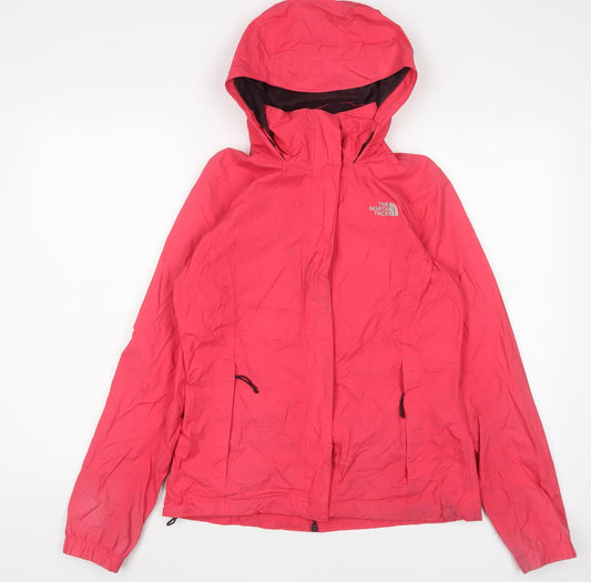 The North Face Womens Pink Jacket Size S Zip - Embroidered