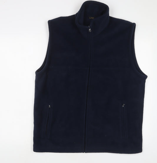 Marks and Spencer Mens Blue Gilet Jacket Size L Zip