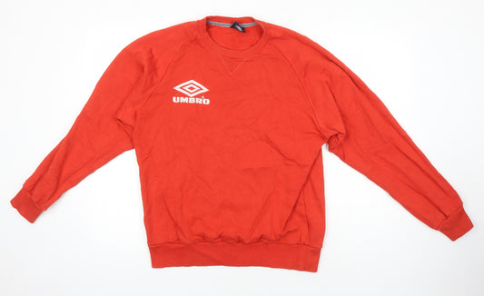 Umbro Womens Red 100% Cotton Pullover Sweatshirt Size L