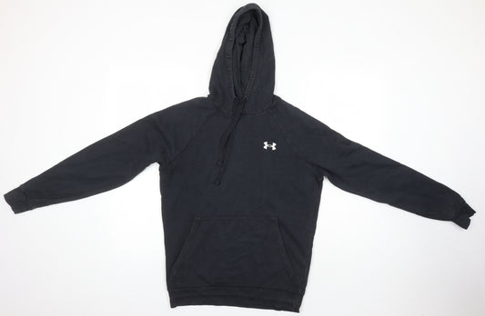 Under armour Mens Black Herringbone Polyester Pullover Hoodie Size XS