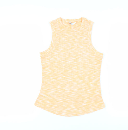 NEXT Womens Orange Cotton Basic Tank Size 12 Round Neck