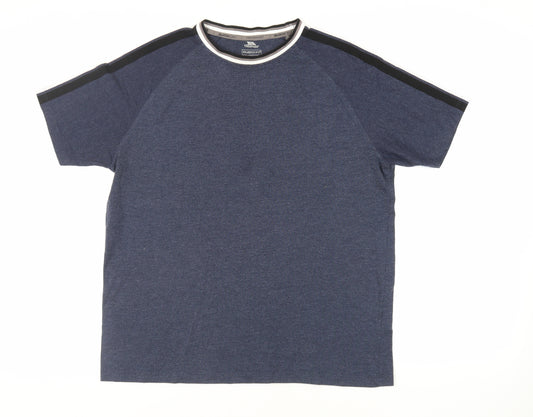 Trespass Mens Blue Cotton T-Shirt Size L Crew Neck