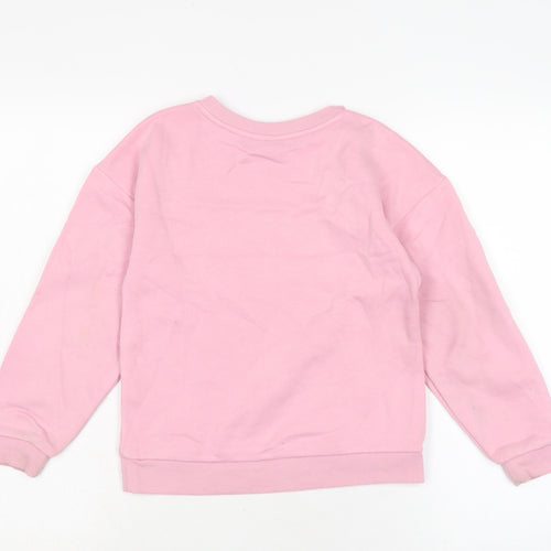 The Simpsons Girls Pink Cotton Pullover Sweatshirt Size 8-9 Years