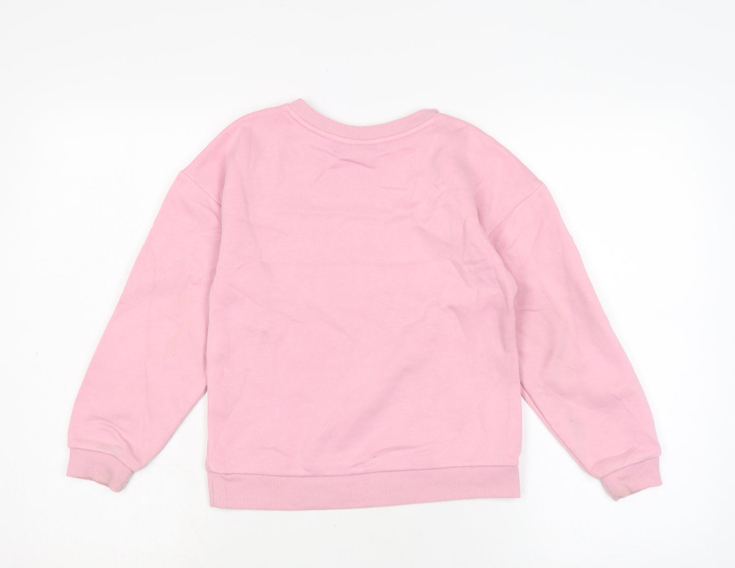 The Simpsons Girls Pink Cotton Pullover Sweatshirt Size 8-9 Years