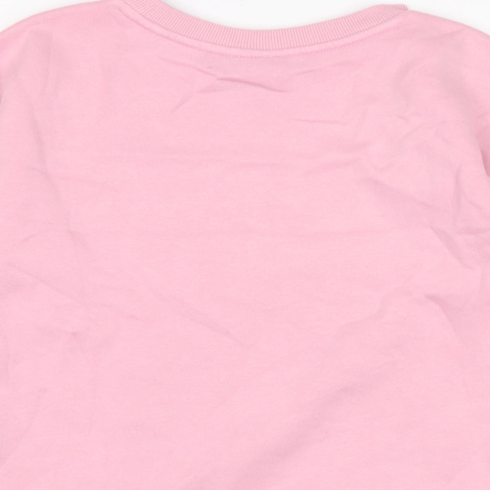 The Simpsons Girls Pink Cotton Pullover Sweatshirt Size 8-9 Years