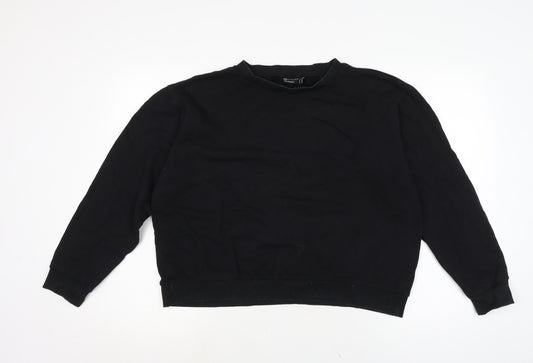 ASOS Womens Black Cotton Pullover Sweatshirt Size 14