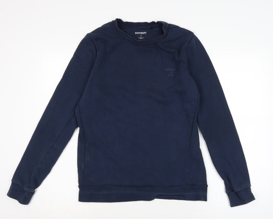 Superdry Womens Blue Cotton Pullover Sweatshirt Size M