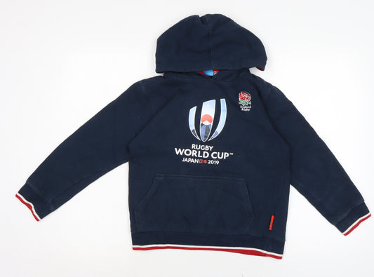 Rugby world cup Boys Blue Cotton Pullover Hoodie Size 11-12 Years