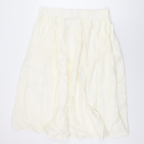 Jaeger Womens Ivory Linen Swing Skirt Size 18