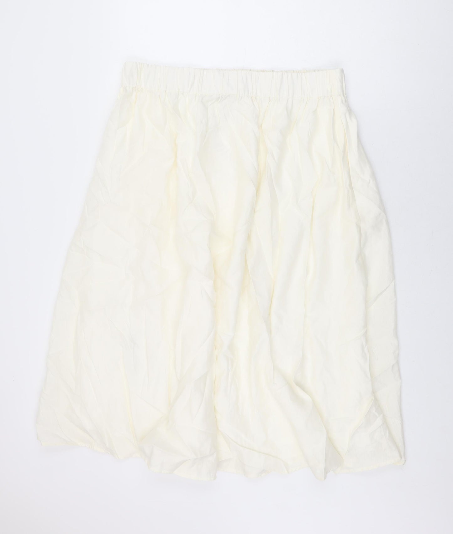 Jaeger Womens Ivory Linen Swing Skirt Size 18