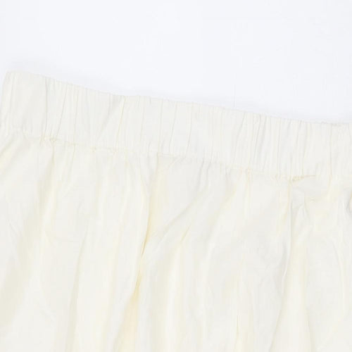 Jaeger Womens Ivory Linen Swing Skirt Size 18