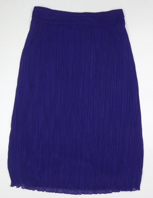 Per Una Womens Blue Polyester A-Line Skirt Size 16