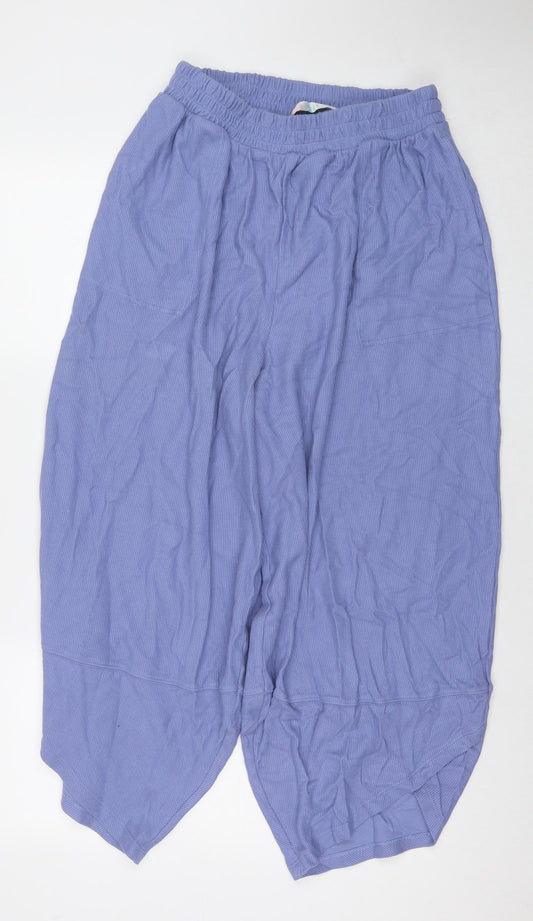 Sp Beach Womens Blue Cotton Jogger Trousers Size M L25 in Regular