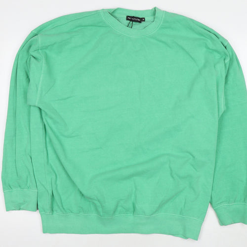 PRETTYLITTLETHING Womens Green Cotton Pullover Sweatshirt Size M Pullover - Unisex Worldwide