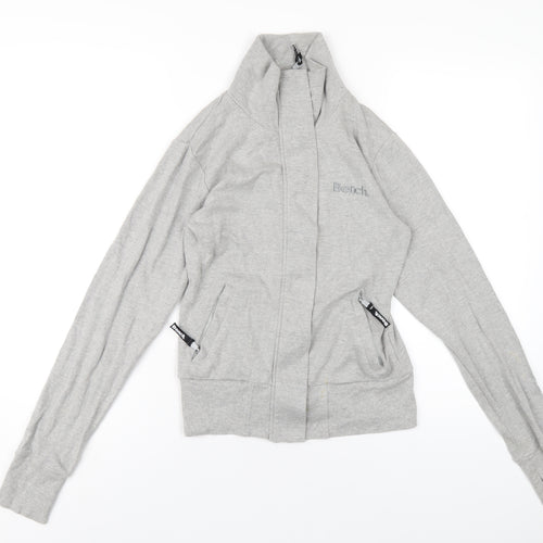 Bench Womens Grey Cotton Full Zip Sweatshirt Size M Zip