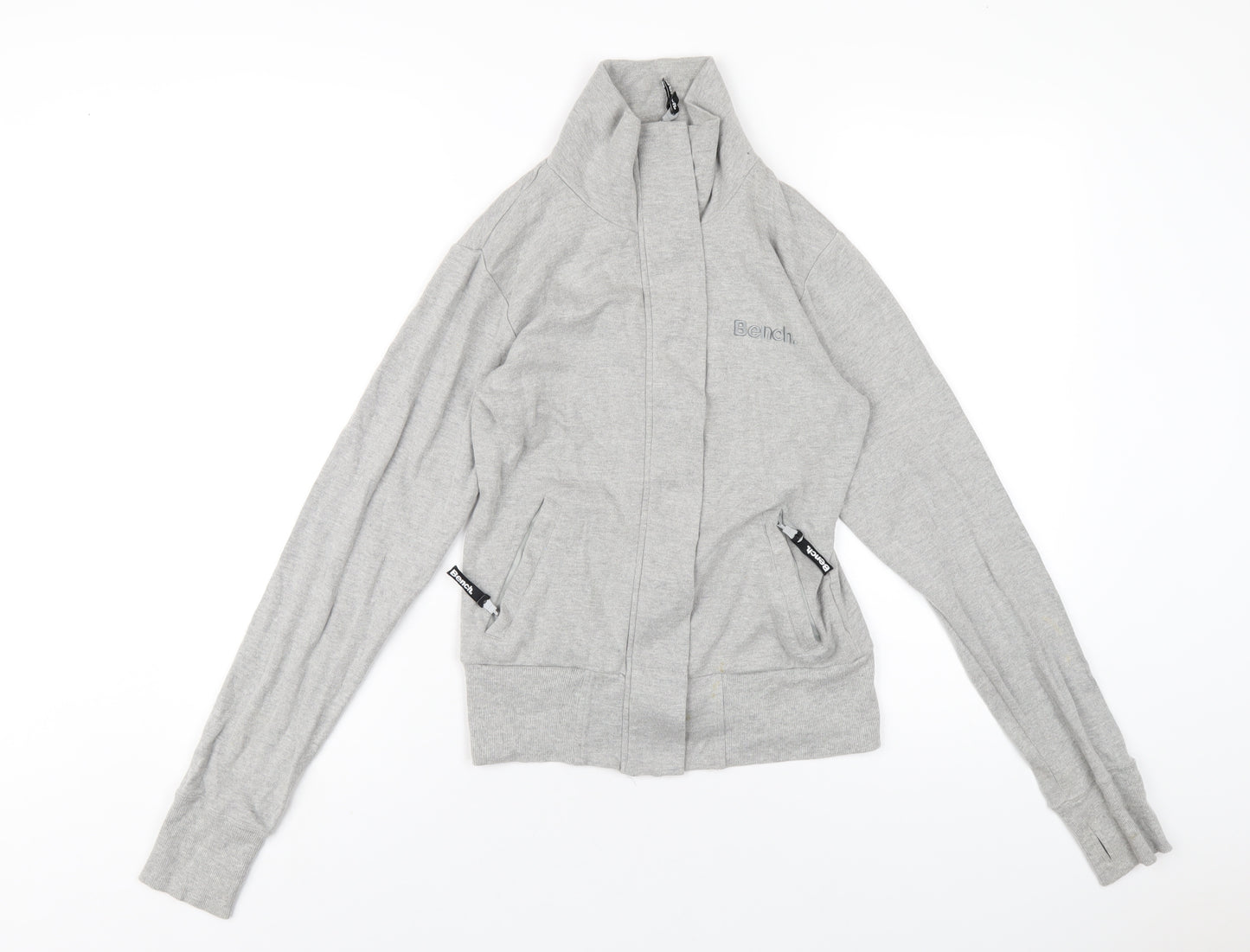 Bench Womens Grey Cotton Full Zip Sweatshirt Size M Zip