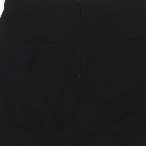 H&M Womens Black Polyester Straight & Pencil Skirt Size 8 Zip