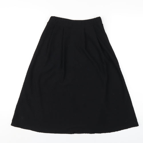 Jane Norman Womens Black Polyester A-Line Skirt Size 8