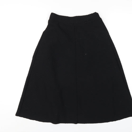 Jane Norman Womens Black Polyester A-Line Skirt Size 8