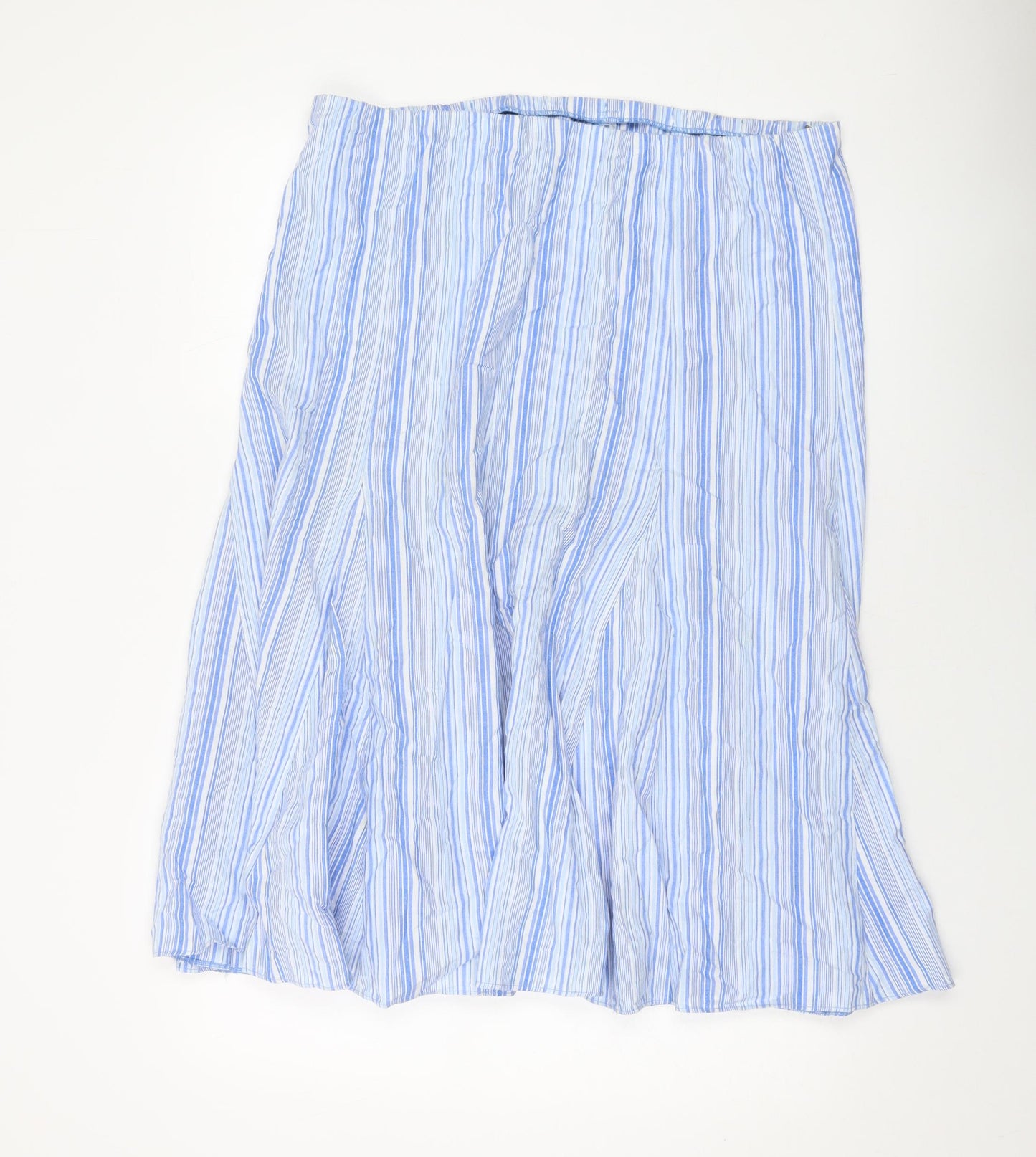 EWM Womens Blue Striped Cotton A-Line Skirt Size 18