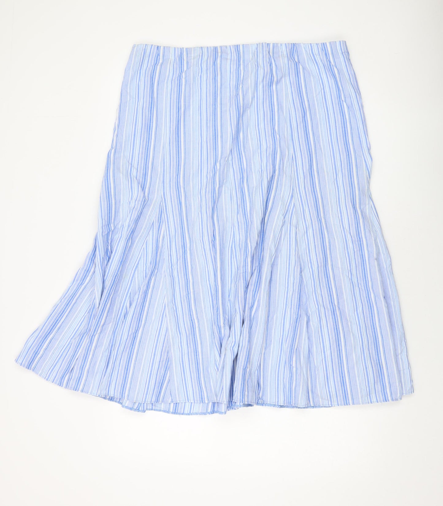 EWM Womens Blue Striped Cotton A-Line Skirt Size 18