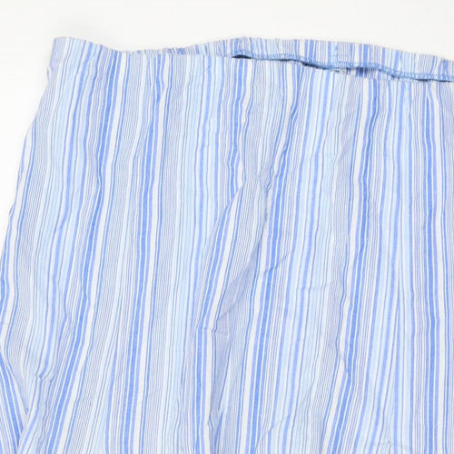 EWM Womens Blue Striped Cotton A-Line Skirt Size 18