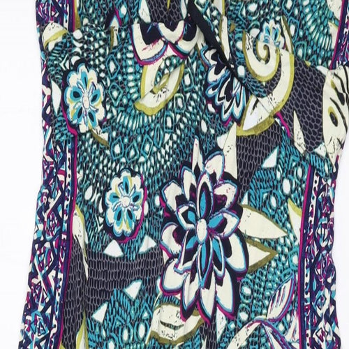 Per Una Womens Multicoloured Fair Isle Viscose Maxi Size 12 V-Neck Pullover