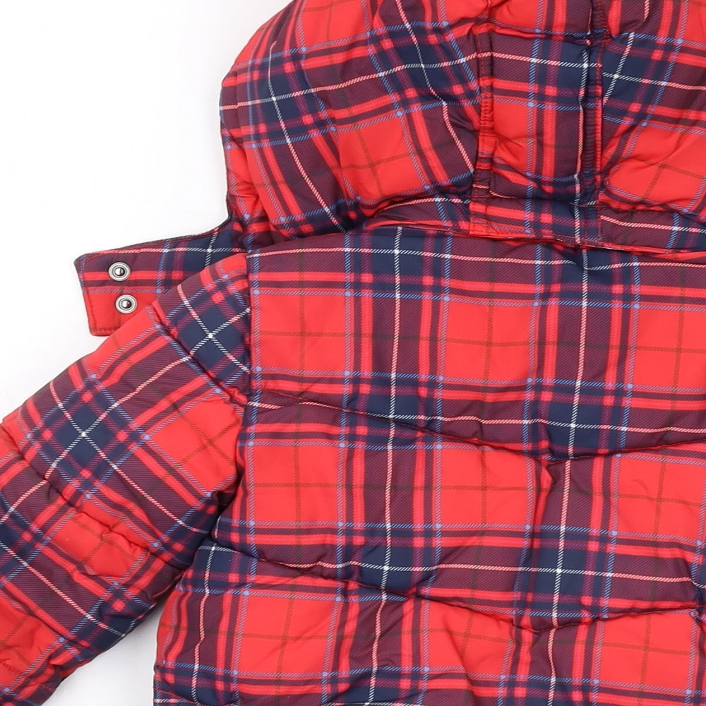 Boden Girls Red Plaid Jacket Size 2-3 Years Zip