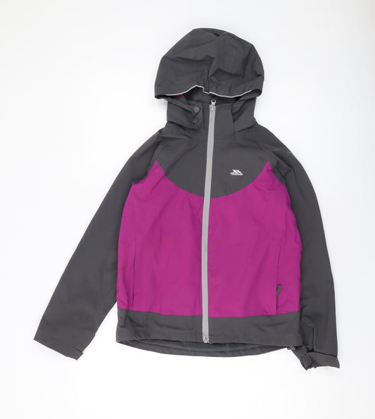 Trespass Girls Grey Jacket Size 9-10 Years Zip