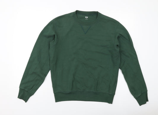 Uniqlo Mens Green Cotton Pullover Sweatshirt Size XS