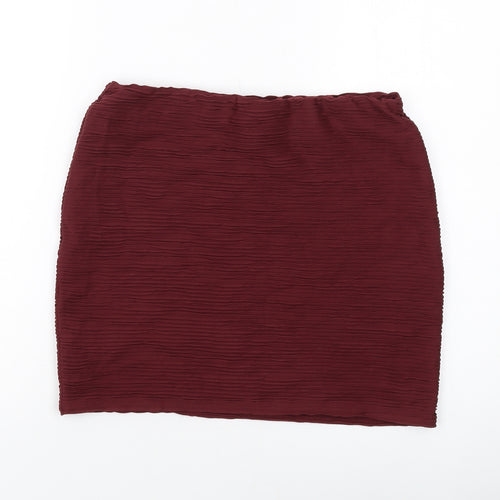 Dorothy Perkins Womens Red Polyester Mini Skirt Size 14