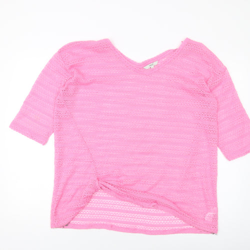 NEXT Womens Pink Polyester Basic Blouse Size 20 V-Neck