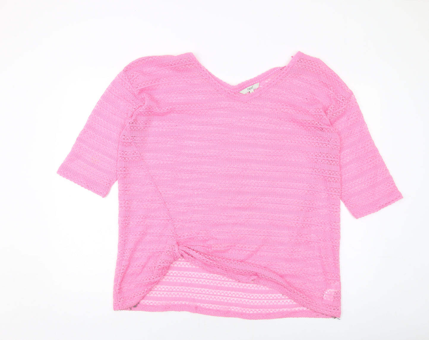 NEXT Womens Pink Polyester Basic Blouse Size 20 V-Neck