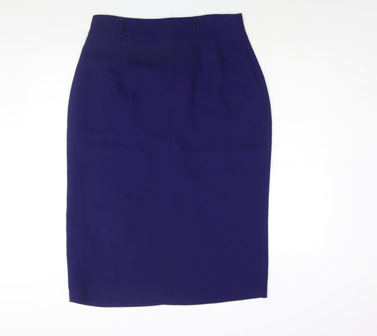 Wallis Womens Blue Polyester Straight & Pencil Skirt Size 16 Zip