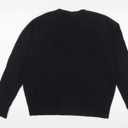 Nike Womens Black Cotton Pullover Sweatshirt Size M Pullover